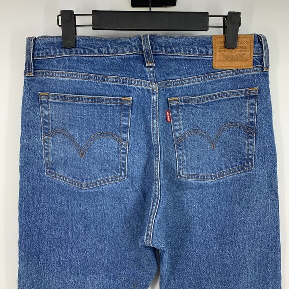 Levis Jeans Wedgie Straight Button Fly Blue Denim High Rise Cotton - Picture 10 of 13